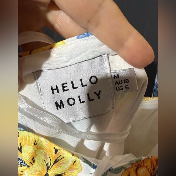 Hello Molly Sunlight Snaps Floral Midi Dress in Yellow Orange Flowers M NWOT - Picture 8 of 12